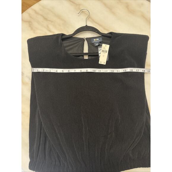 Anthropologie Maeve Endless Rose Textured Muscle Tee Black Size L - Picture 6 of 7